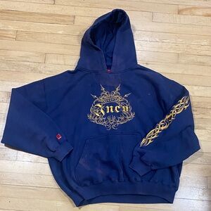 JNCO Dark Blue Hoodie with Gold Accents